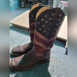 Womens Roper Brown Patriotic Star Western Boots